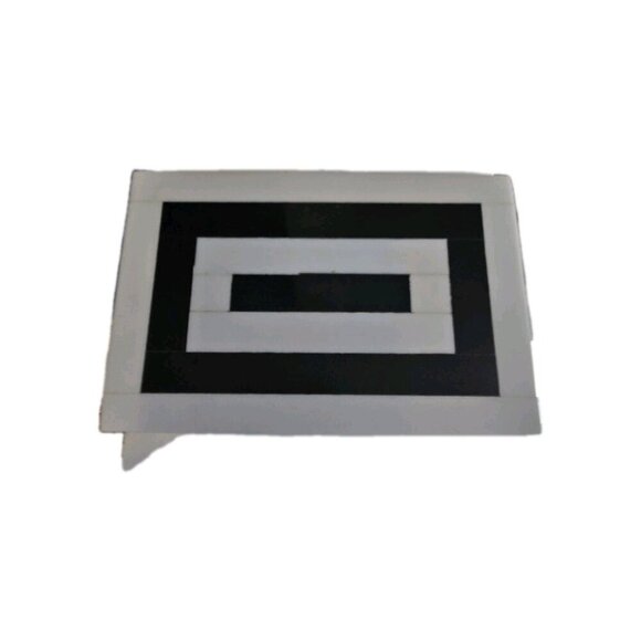 New Modern Inlaid Resin Black and White Striped Design Storage Jewelry Box 4"x6" - Picture 2 of 5